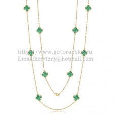 Van Cleef Arpels Collier Alhambra Or Jaune 10 Motifs Avec Nacre Malachite