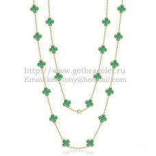 Van Cleef Arpels Collier Alhambra Or Jaune 20 Motifs Avec Nacre Malachite