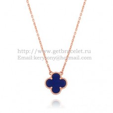 Van Cleef Arpels Pendentif Alhambra Or Rose Avec Pierre Lapis Nacre 15mm Van Cleef Arpels Pendentif Alhambra Or Rose Avec Pierre Lapis Nacre 15mm
