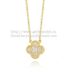 Van Cleef Arpels Pendentif Alhambra en or jaune avec diamants