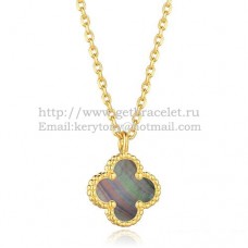 Van Cleef Arpels Pendentif Sweet Alhambra Or jaune avec nacre grise 9 mm