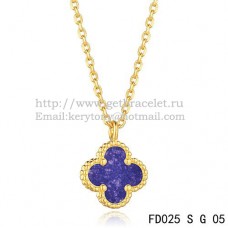 Van Cleef Arpels Pendentif Sweet Alhambra Or Jaune Avec Pierre Lapis Nacre 9mm