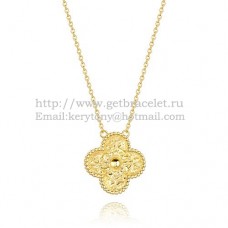 Van Cleef Arpels Pendentif Alhambra en or jaune avec diamants ronds