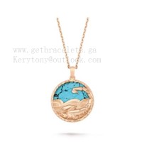 Van Cleef Arpels Zodiaque Long Necklace Scorpii  Rose Gold Turquoise