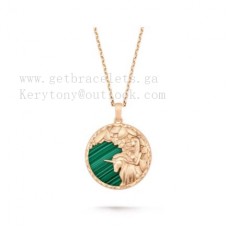 Van Cleef Arpels Collier Sautoir Zodiaque Virginis Or Rose Malachite