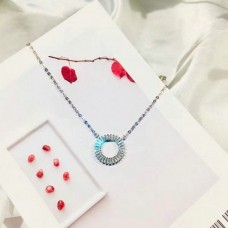 Pendentif cercle Tiffany orné de pierres précieuses, collier en argent/or jaune 14 carats, bijoux cadeau de saint-valentin