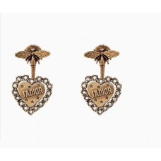 Boucles d'oreilles abeille Dior Lamour Avenir Star JADIOR motif diamants bordure laiton jaune