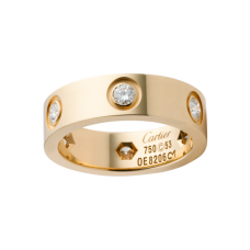 Bague Cartier Love En Or Rose Sertie De 6 Diamants