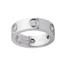 Bague Cartier Love En Or Blanc Sertie De 6 Diamants