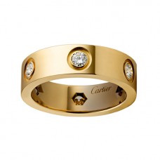 Bague Cartier Love En Or Jaune Sertie De 6 Diamants